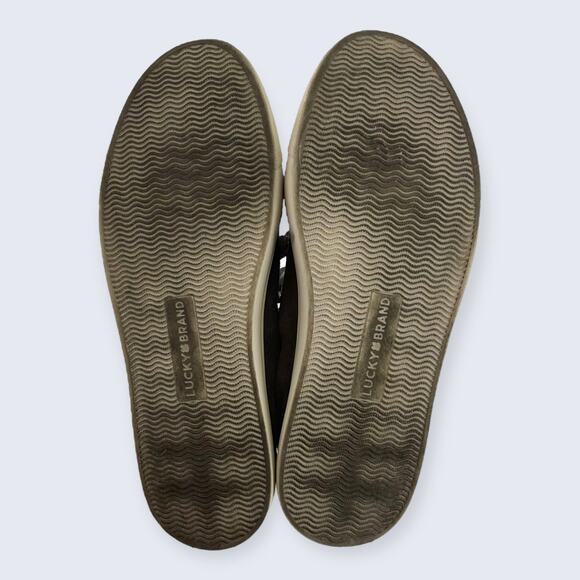 Lucky Brand Loucia Gray Suede Leopard White Sole Lace Up Sneaker 7.5 - Picture 7 of 10